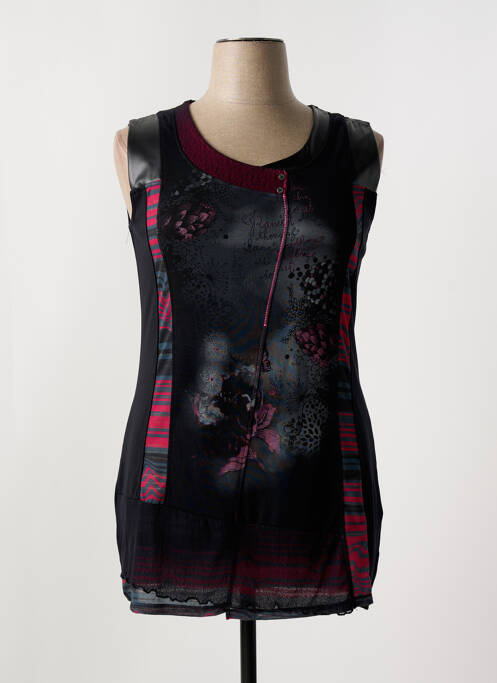 Tunique sans manche coupe cintrée noir FRONT DE MER femme