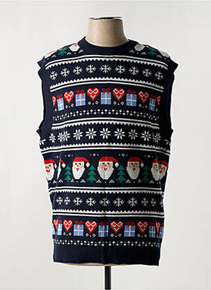 Pull stretch sans manche bleu JACK & JONES homme