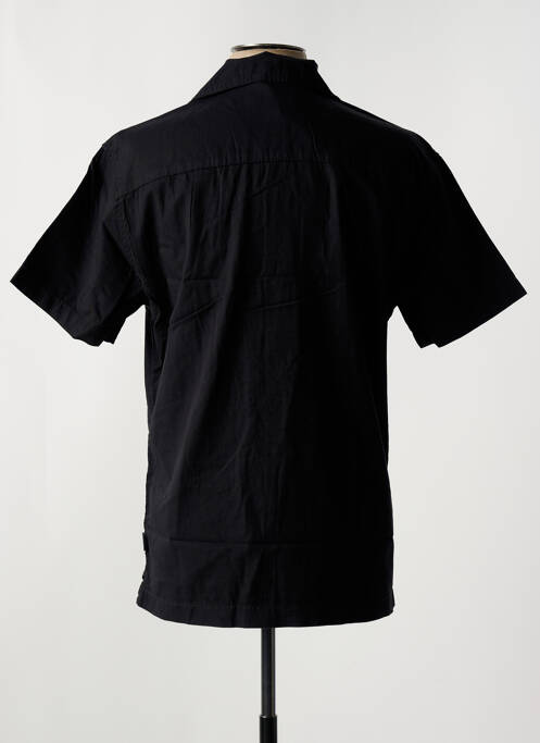 Chemise manches courtes col tailleur noir JACK & JONES homme