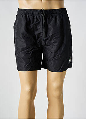 Short de bain effet matière satinée noir HELVETICA homme
