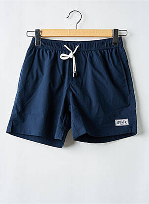 Short de bain effet matière satinée bleu KULTE homme
