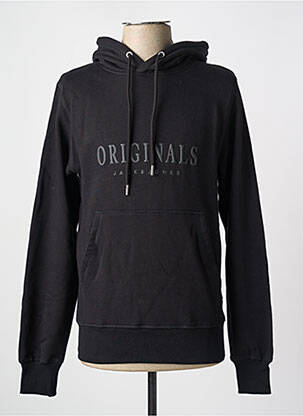 Sweat-shirt à capuche poches manches longues noir JACK & JONES homme