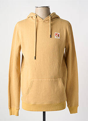Sweat-shirt à capuche poches manches longues jaune KULTE homme