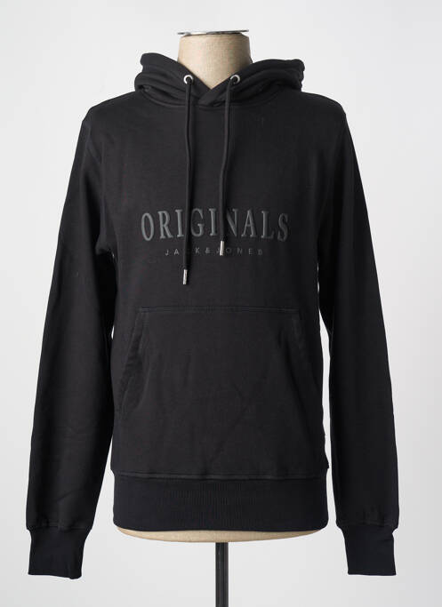 Sweat-shirt à capuche poches manches longues noir JACK & JONES homme
