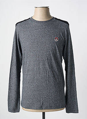 T-shirt broderie manches longues noir JACK & JONES homme