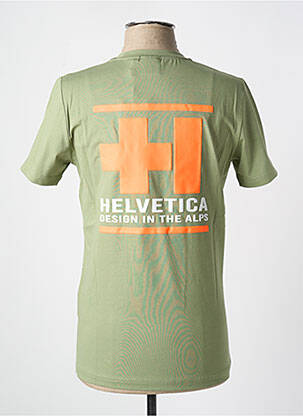 T-shirt coupe cintrée manches courtes vert HELVETICA homme