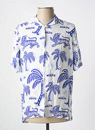 Chemise manches courtes col tailleur bleu KULTE homme