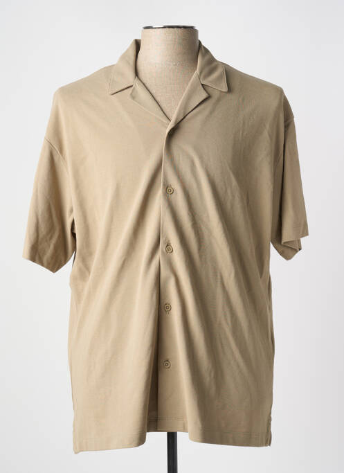 Chemise manches courtes marron JACK & JONES pour homme