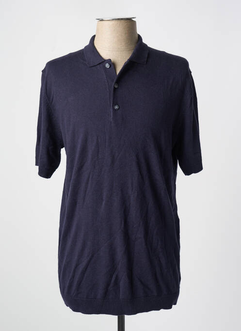 Pull stretch manches courtes bleu JACK & JONES homme