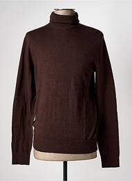 Pull col roulé coupe cintrée manches longues marron JACK & JONES homme