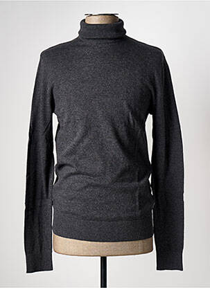 Pull col roulé coupe cintrée manches longues gris JACK & JONES homme