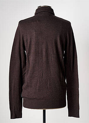 Pull col roulé coupe cintrée manches longues marron fonce JACK & JONES homme