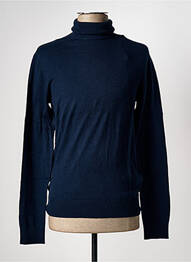 Pull col roulé coupe cintrée manches longues bleu fonce JACK & JONES homme