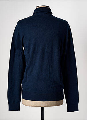 Pull col roulé coupe cintrée manches longues bleu fonce JACK & JONES homme