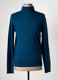Pull col roulé coupe cintrée manches longues bleu JACK & JONES homme