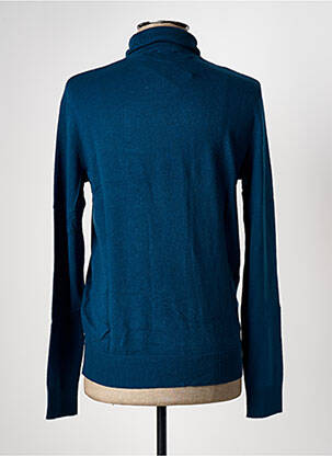 Pull col roulé coupe cintrée manches longues bleu JACK & JONES homme