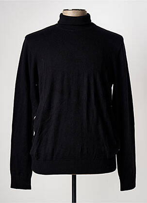 Pull col roulé coupe cintrée manches longues noir JACK & JONES homme