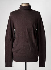 Pull col roulé marron fonce JACK & JONES pour homme seconde vue