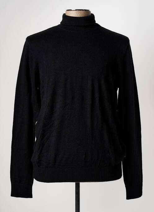 Pull col roulé coupe cintrée manches longues noir JACK & JONES homme