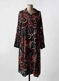 Robe mi-longue coupe fluide manches longues noir FRANCK ANNA femme
