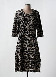 Robe mi-longue manches 3/4 manches 3/4 noir EVER SASSY femme