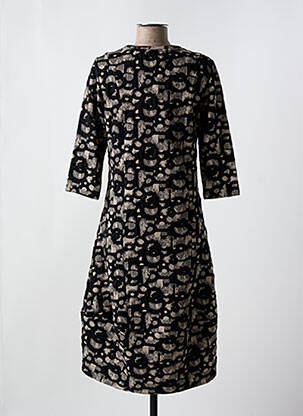 Robe mi-longue manches 3/4 manches 3/4 noir EVER SASSY femme