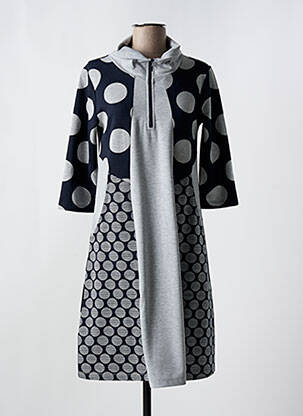 Robe mi-longue manches 3/4 manches 3/4 gris EVER SASSY femme
