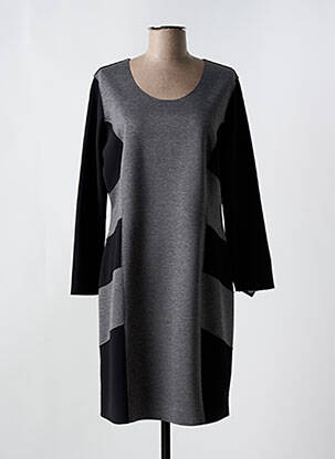 Robe mi-longue manches longues manches longues gris GUY DUBOUIS femme