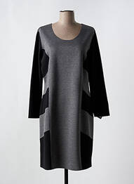 Robe mi-longue manches longues manches longues gris GUY DUBOUIS femme