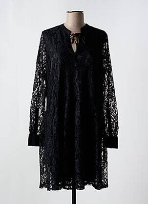 Robe mi-longue manches longues manches longues noir MARC AUREL femme