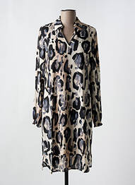 Robe mi-longue coupe fluide manches longues gris LE COMTE femme