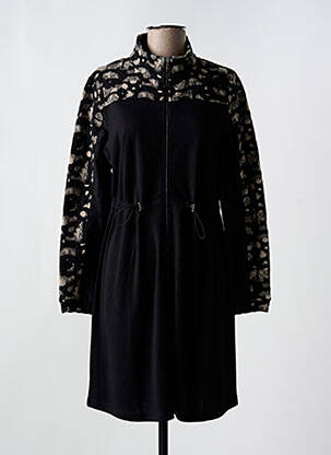 Robe mi-longue manches longues manches longues noir EVER SASSY femme
