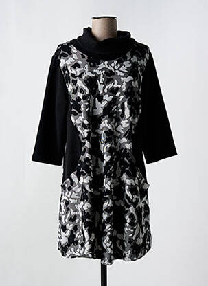 Robe courte manches 3/4 manches 3/4 noir EVER SASSY femme
