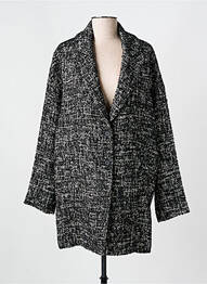 Manteau long coupe droite sans capuche noir EVA KAYAN femme