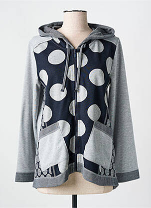 Veste casual col rond gris EVER SASSY femme