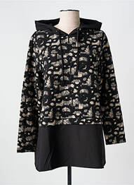 Sweat-shirt à capuche tissage jersey manches longues noir EVER SASSY femme