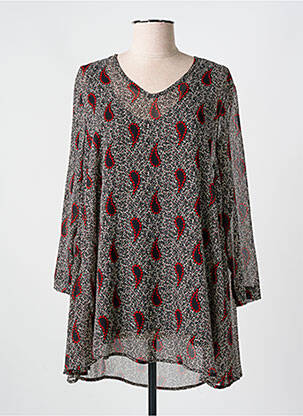 Tunique manches longues légère et transparente noir FRANCK ANNA femme