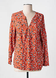 Blouse imprimé fleurs manches longues orange ÉTYMOLOGIE femme