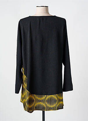 Tunique manches longues tissage crêpe noir FRANCK ANNA femme