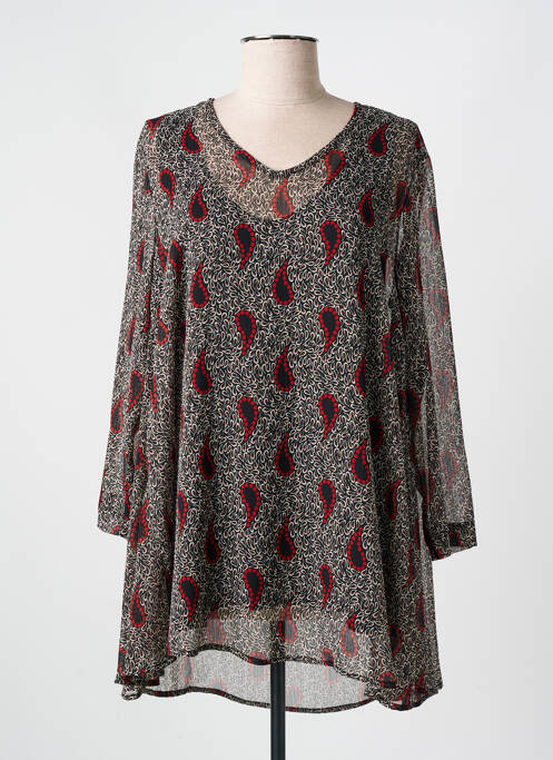 Tunique manches longues noir FRANCK ANNA pour femme