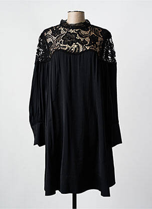 Robe mi-longue coupe fluide manches longues noir MARC AUREL femme