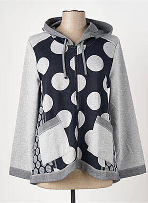 Veste casual col rond gris EVER SASSY femme