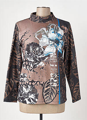 T-shirt manches longues manches longues marron FRANK WALDER femme