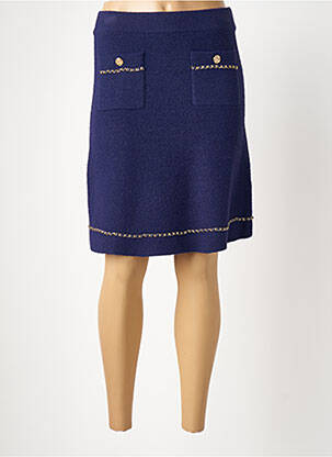 Jupe mi-longue stretch bleu LEO & UGO femme