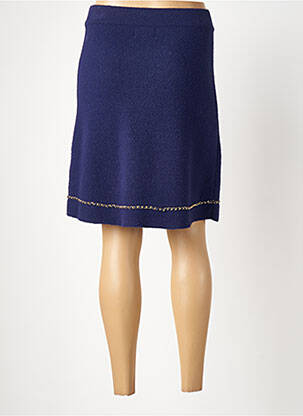 Jupe mi-longue stretch bleu LEO & UGO femme