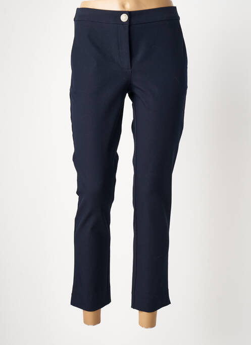 Pantalon 7/8 stretch taille normale bleu DEVERNOIS femme