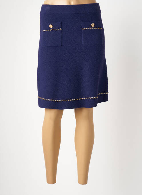 Jupe mi-longue bleu LEO & UGO pour femme