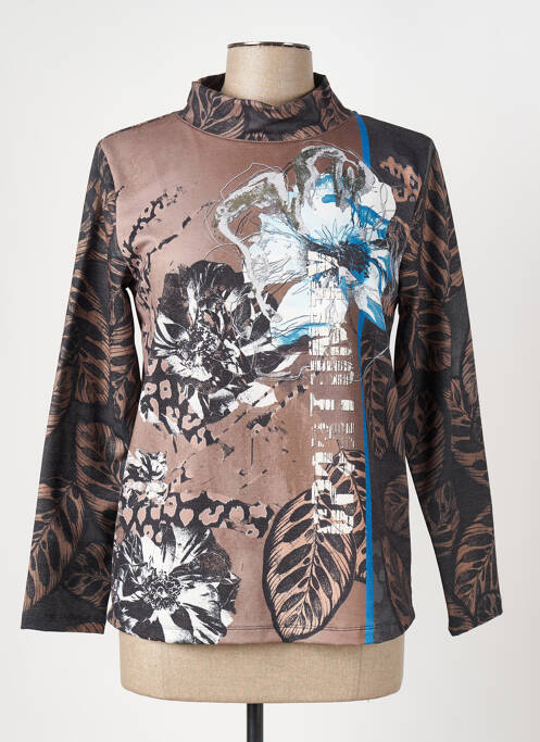 T-shirt marron FRANK WALDER pour femme