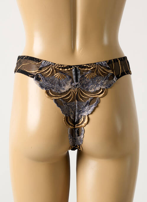 Tanga noir BARBARA pour femme