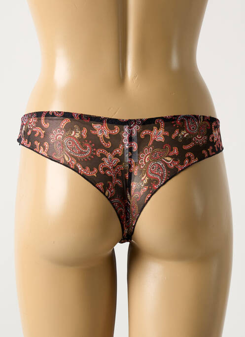 Tanga noir BARBARA pour femme